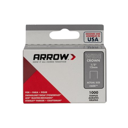 Arrow Heavy Duty Staples, Wide Crown, 1/2 in Leg L, 30 PK 60830